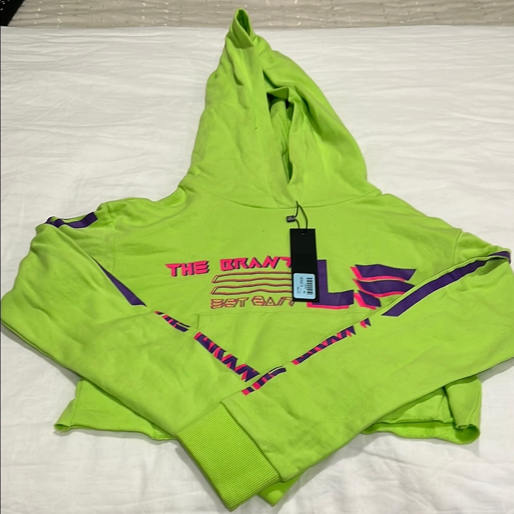 LF Bright Green Hoodie with Graphic Accents